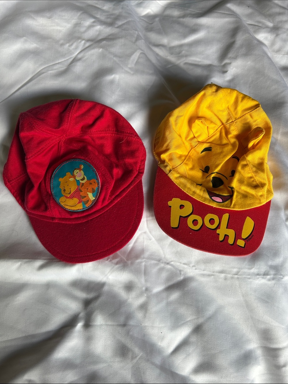 Disney Kids Red and Yellow Winnie the Pooh Caps - Pair